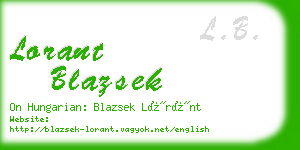 lorant blazsek business card